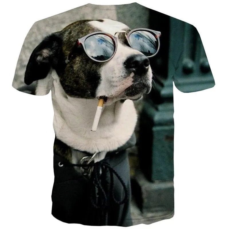 dog t shirts 3D tshirt Puppy Cute animal art costume big Smart dogs Casual men's