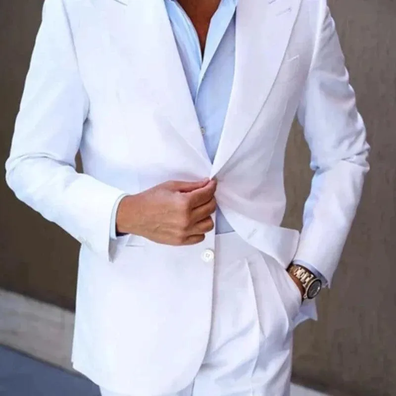 Elegant Suits for Men Blazer White Skinny Terno