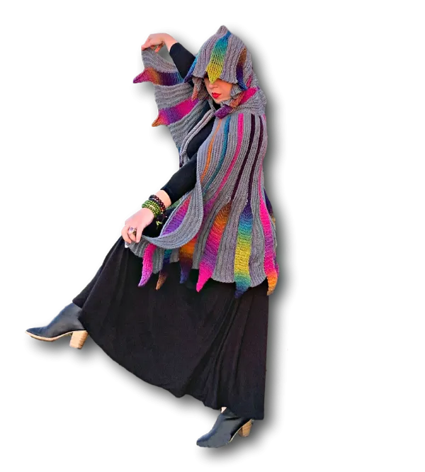 Embossed Phoenix Hooded Cape