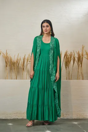 Emerald Green Cape With Gown