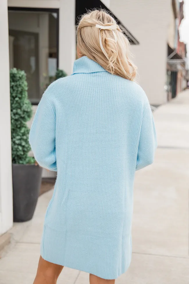 Faith In Love Sky Blue Turtleneck Sweater Dress FINAL SALE