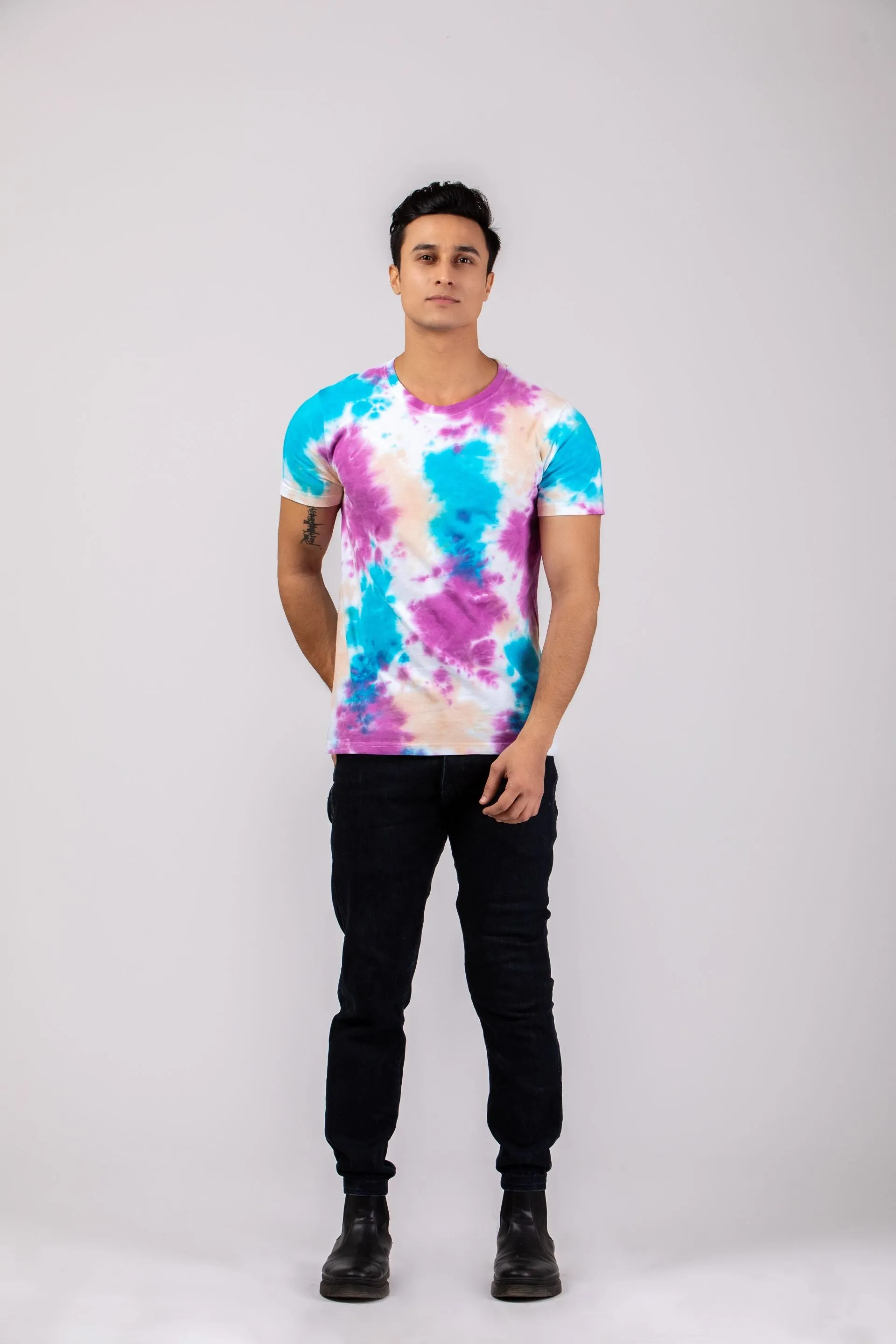 Firangi Yarn Handmade Cotton Tie-Dye Ombre T-shirt