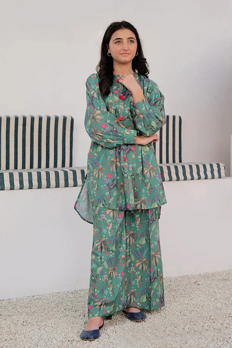 GAC-02929 | Green & Multicolor | Casual 2 Piece Suit | Polyester Lawn Printed