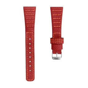 Garmin Vivomove HR / Vivomove wave stitching lines genuine leather watch strap - Red