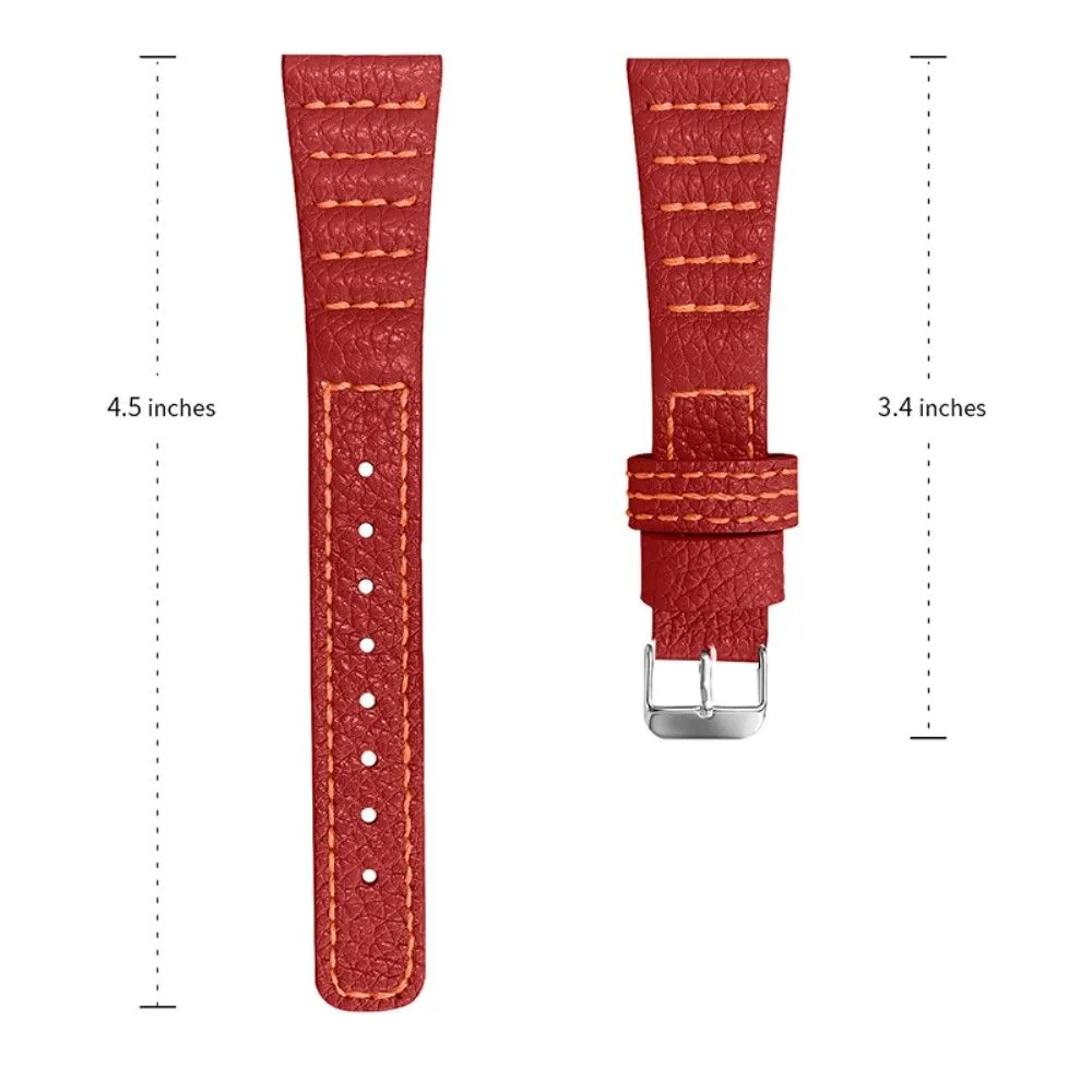 Garmin Vivomove HR / Vivomove wave stitching lines genuine leather watch strap - Red