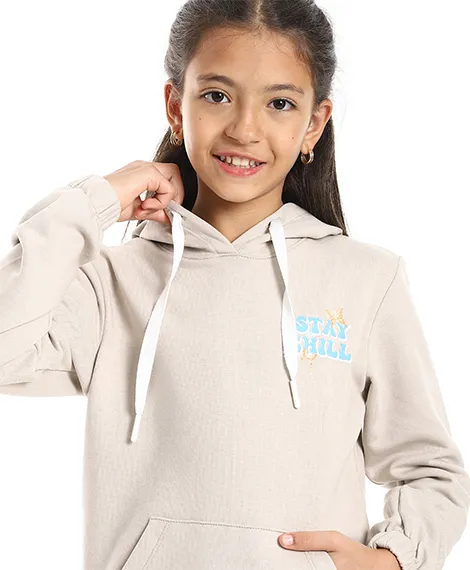 Girls' Winter Hoodie Pajamas - Beige