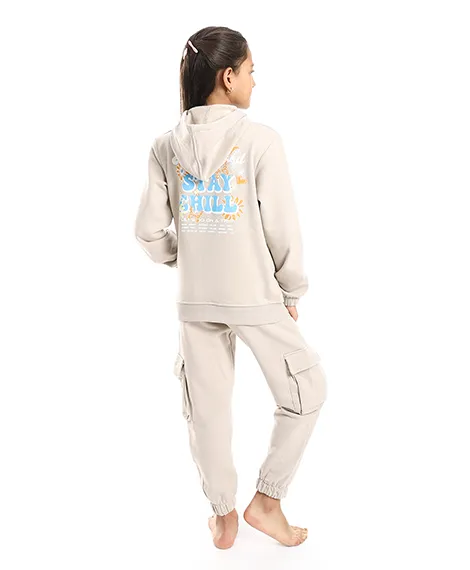 Girls' Winter Hoodie Pajamas - Beige