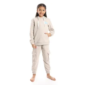 Girls' Winter Hoodie Pajamas - Beige