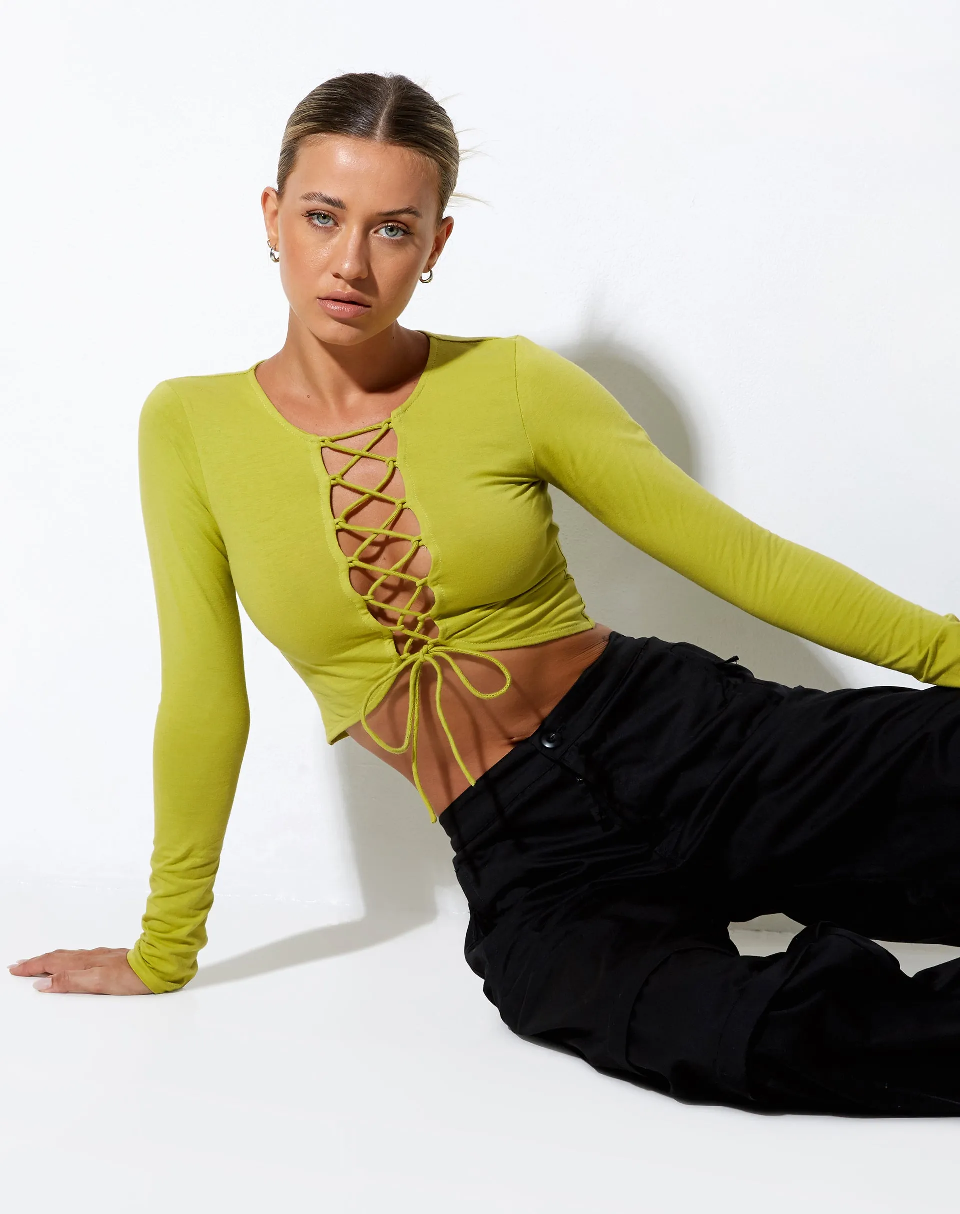 Gisy Crop Top in Lycra Lime