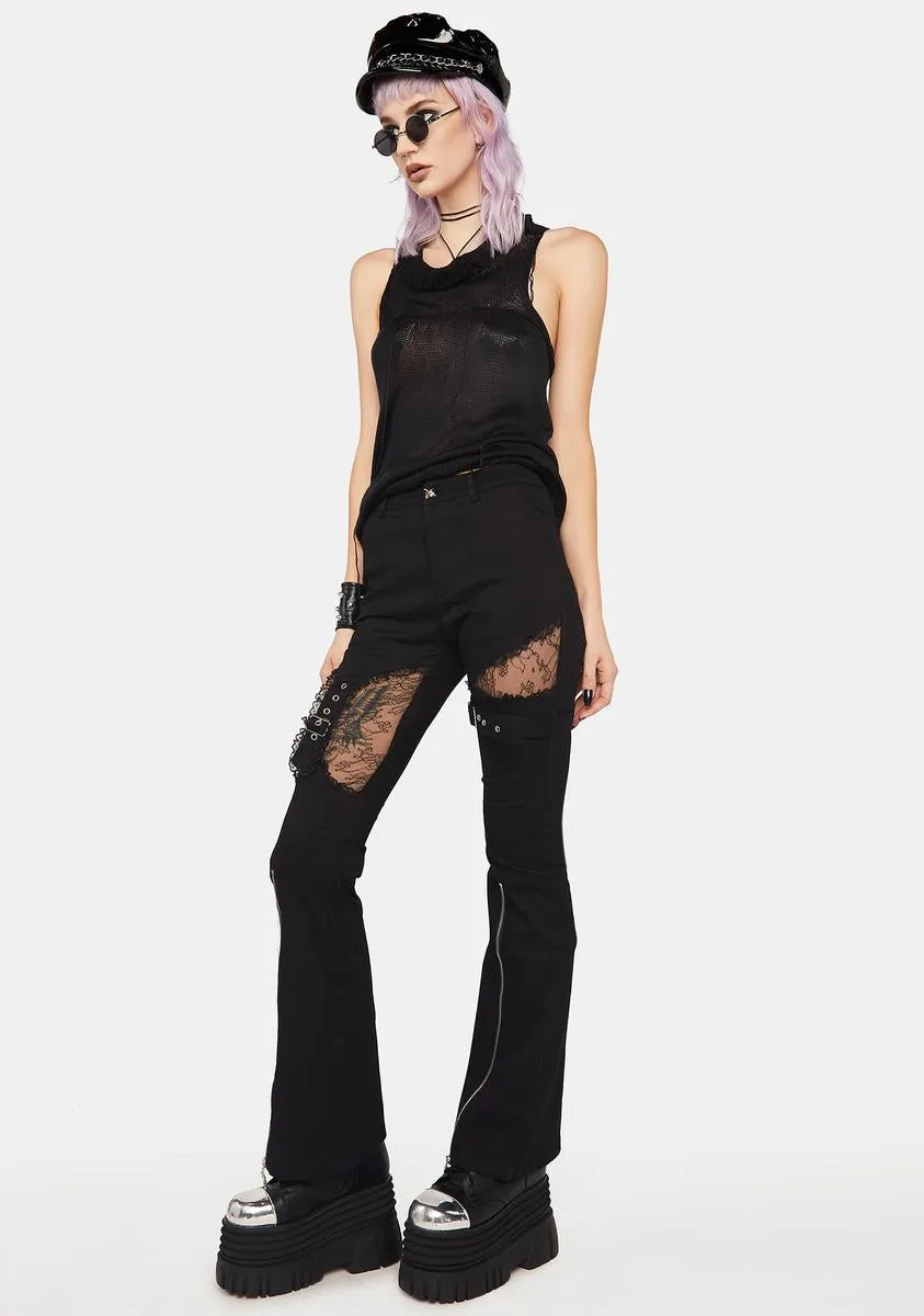 Gothic Elastic Flare Pants