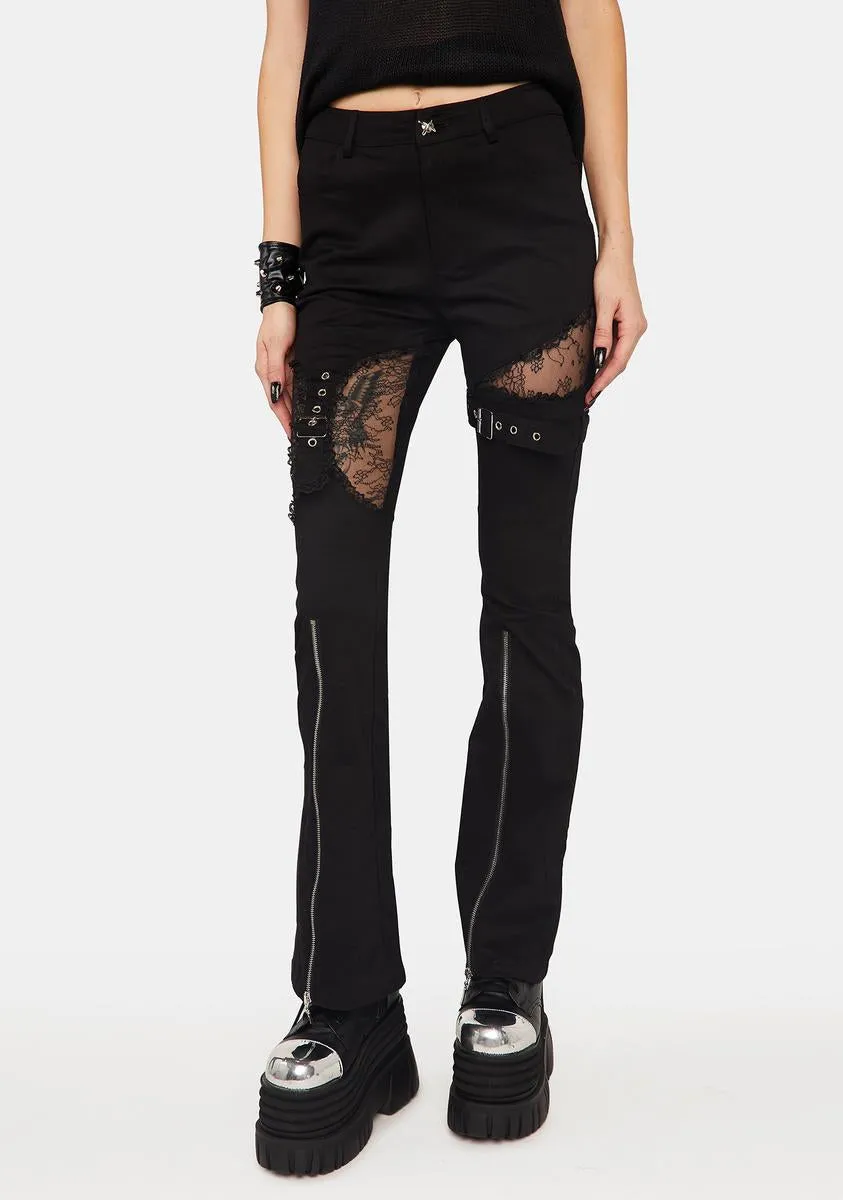 Gothic Elastic Flare Pants