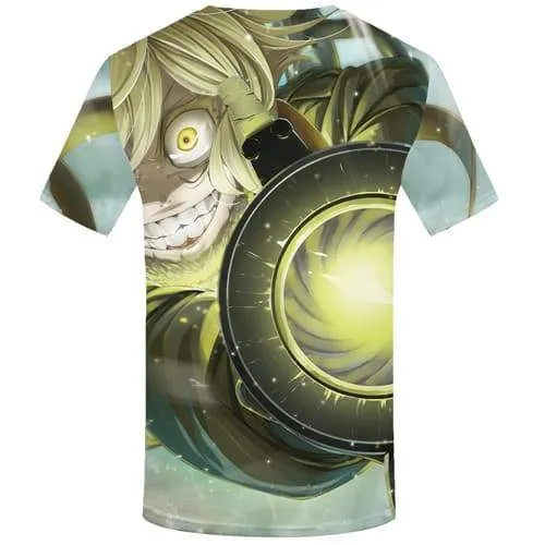 Gun T-shirt Men Cartoon Shirt Print War Tshirts Casual Psychedelic T-shirts Graphic Lightning Tshirt Anime Short Sleeve summer