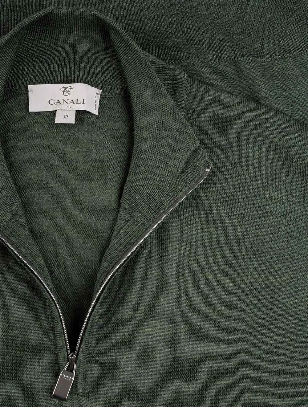 Half Zip Mock Neck Green