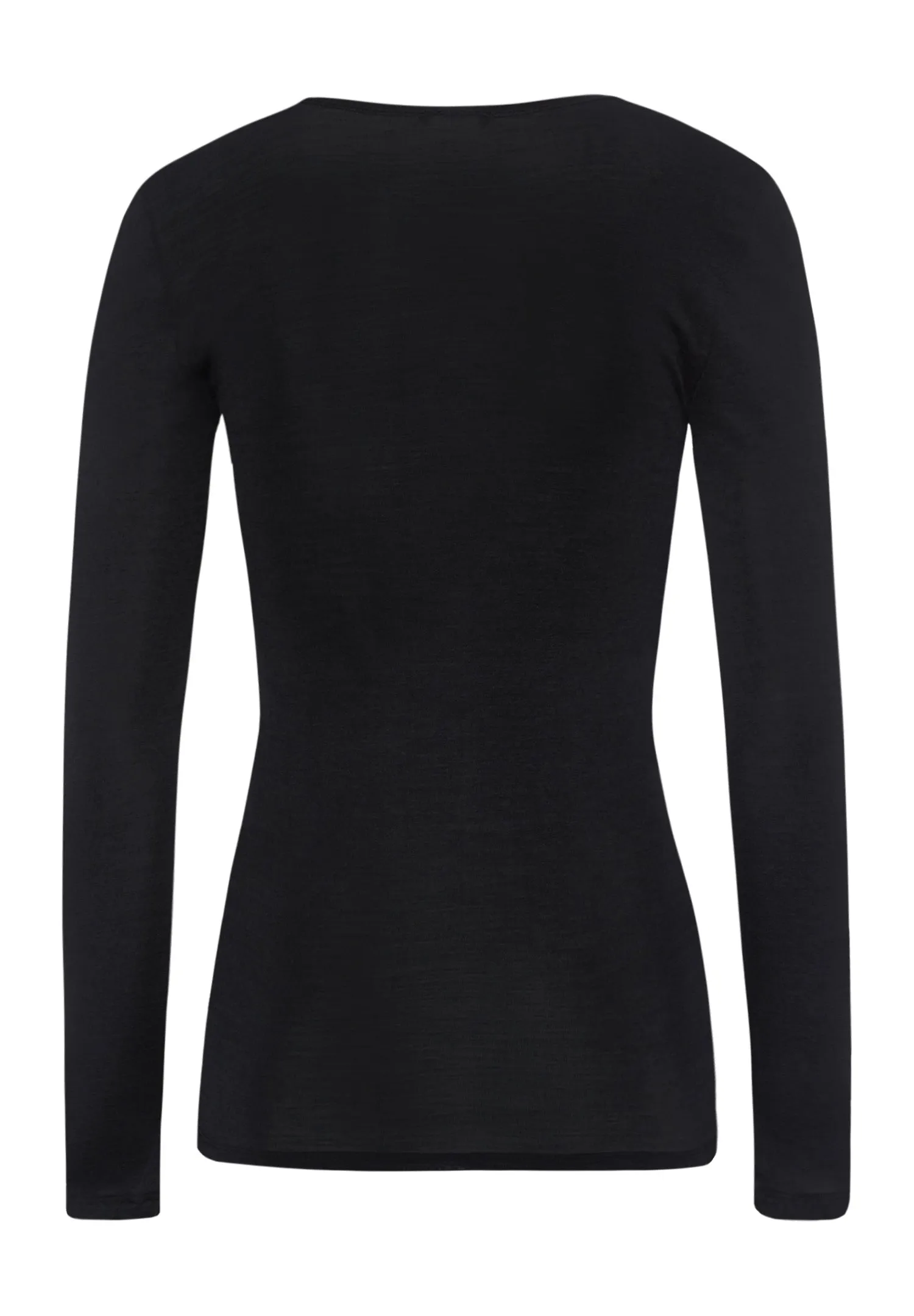 Hanro Black Woollen Silk Long Sleeve Shirt