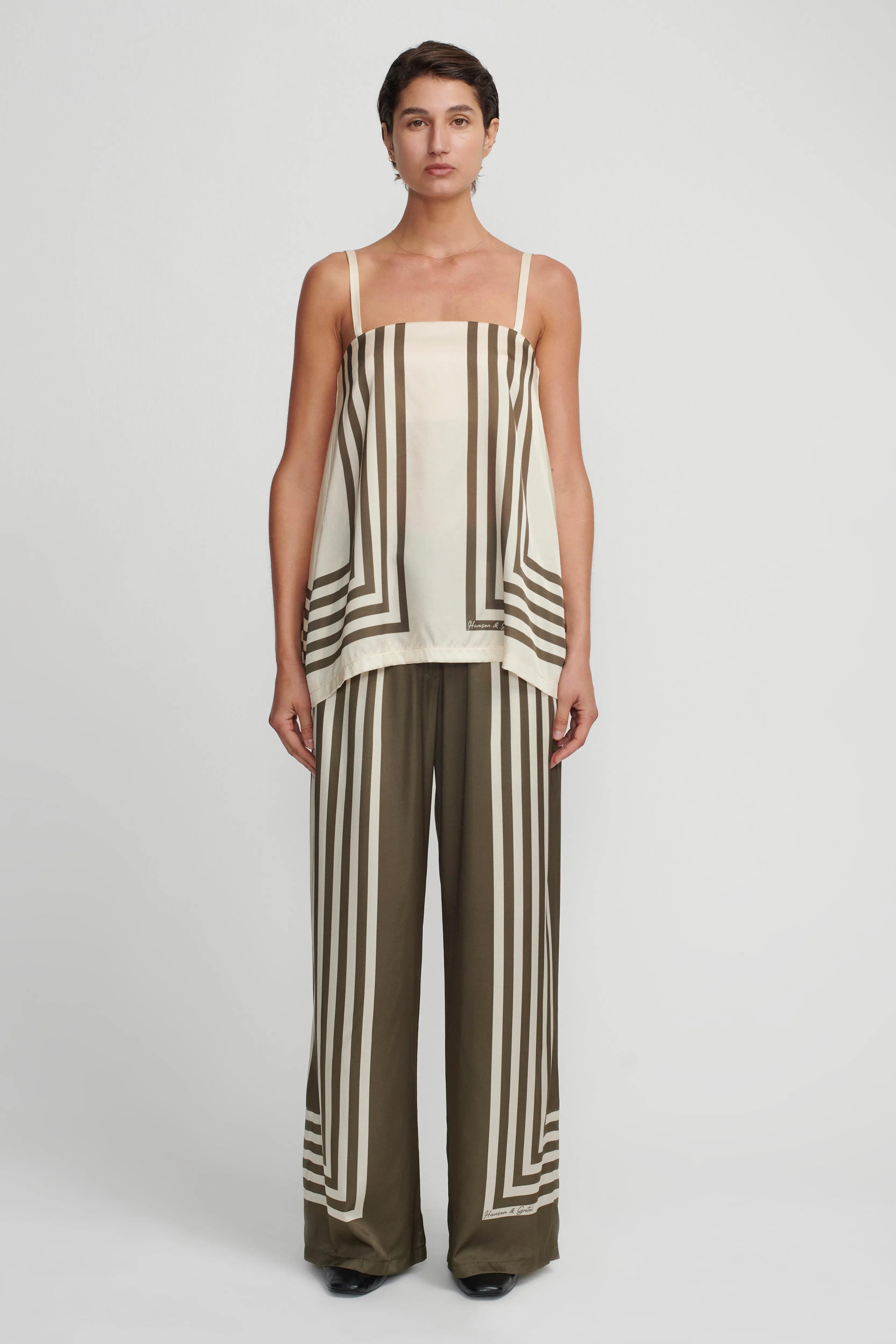 Hansen & Gretel | Aaliyah Top Moss Stripe