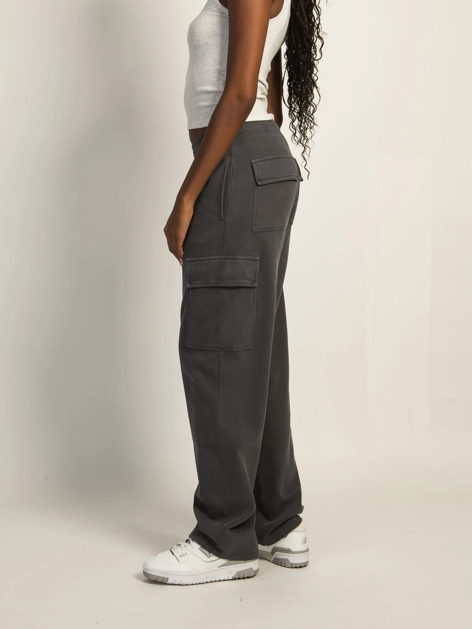 HARLOW ANDI CARGO SWEATPANT - STONE