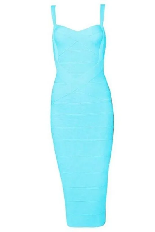 Heidi Bandage Midi Dress - Sky Blue