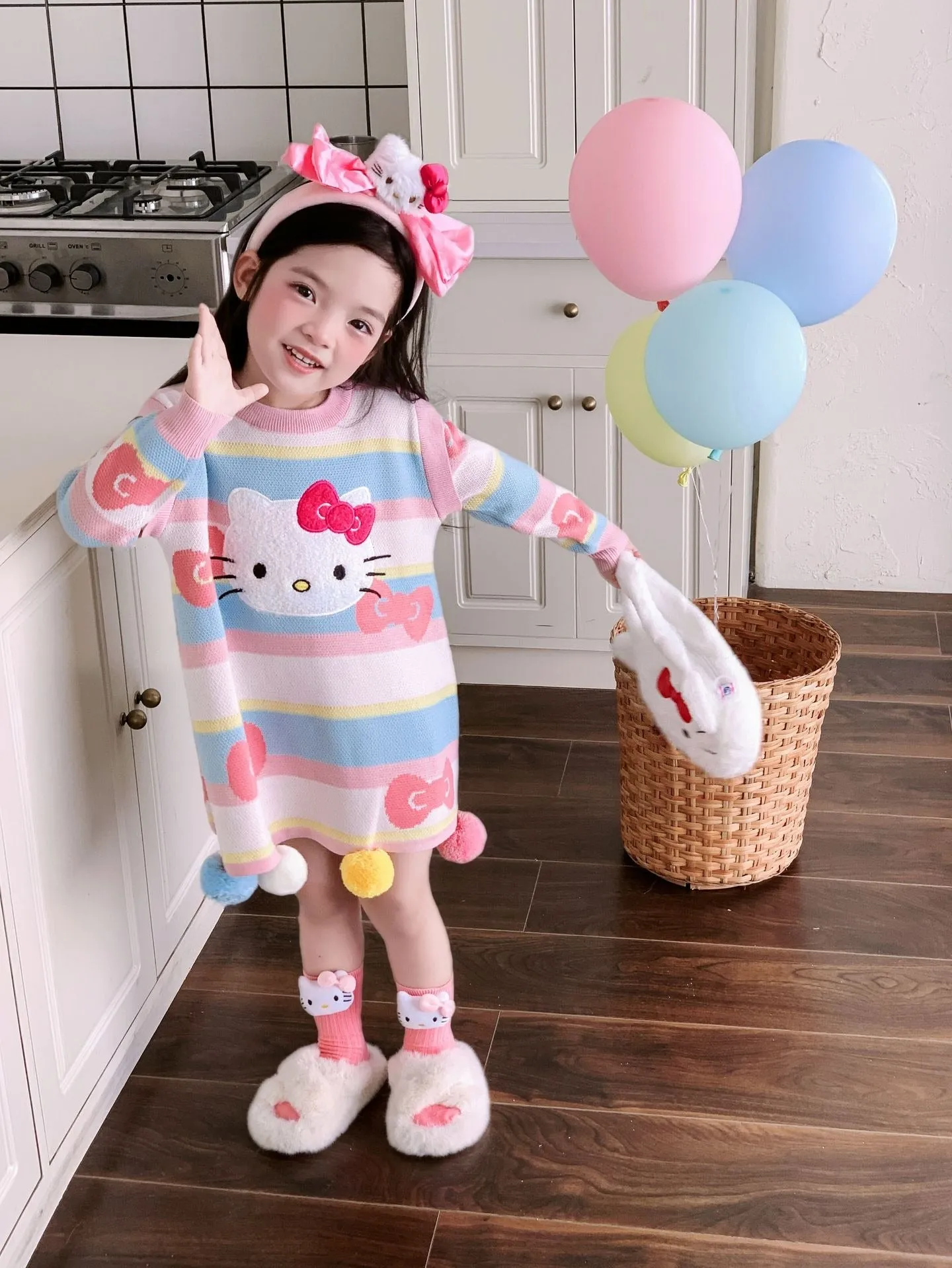 Hello Kitty Girls Rainbow Sweater Dress