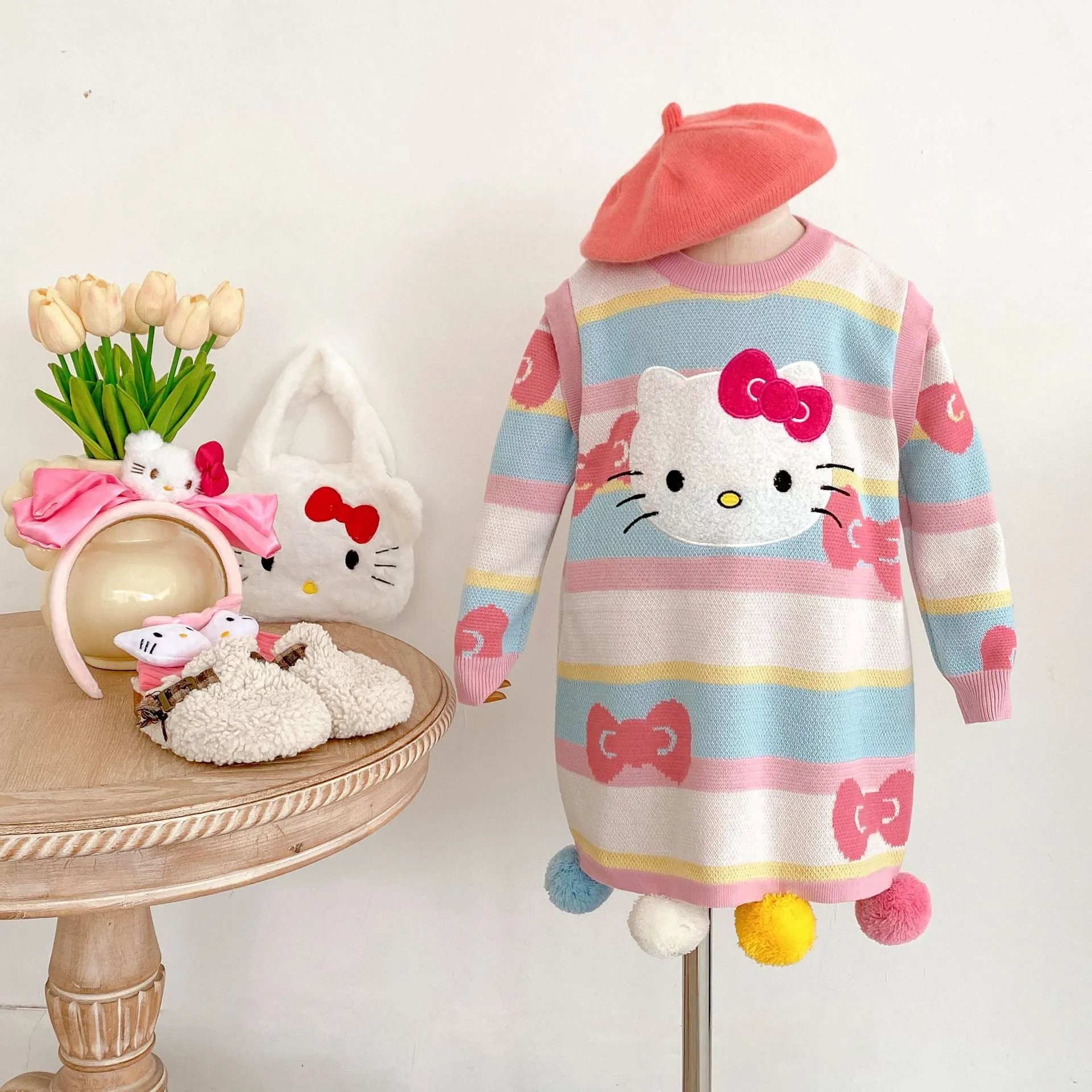 Hello Kitty Girls Rainbow Sweater Dress