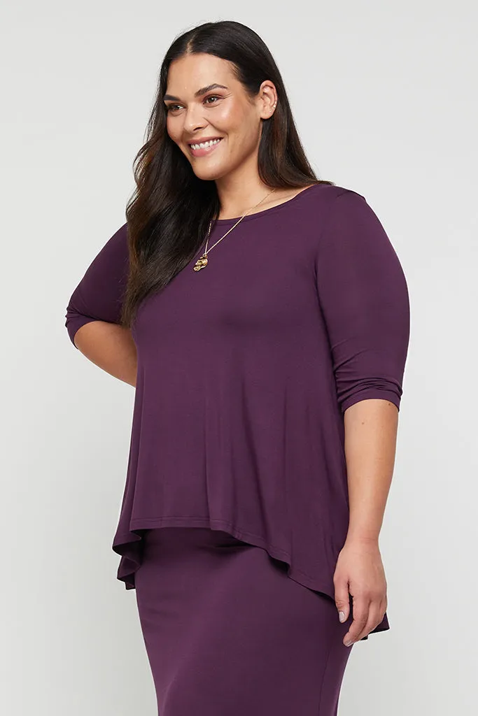 Hi Lo Hem Top - Plum