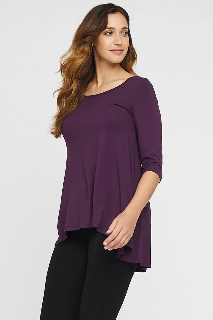 Hi Lo Hem Top - Plum