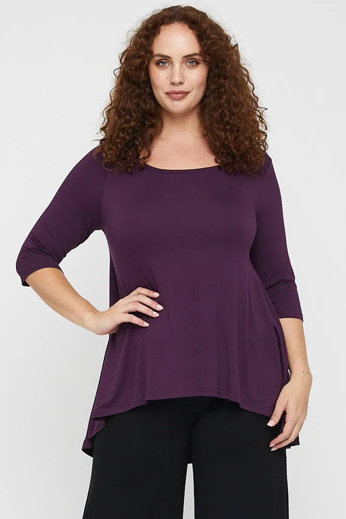 Hi Lo Hem Top - Plum