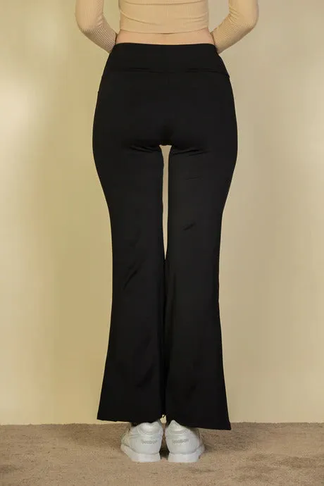 High Waisted Front Pocket Flare Pants