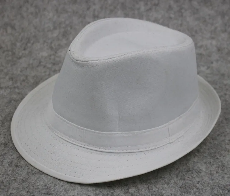 Hipster Men's Versatile Retro British White Fedora Hat