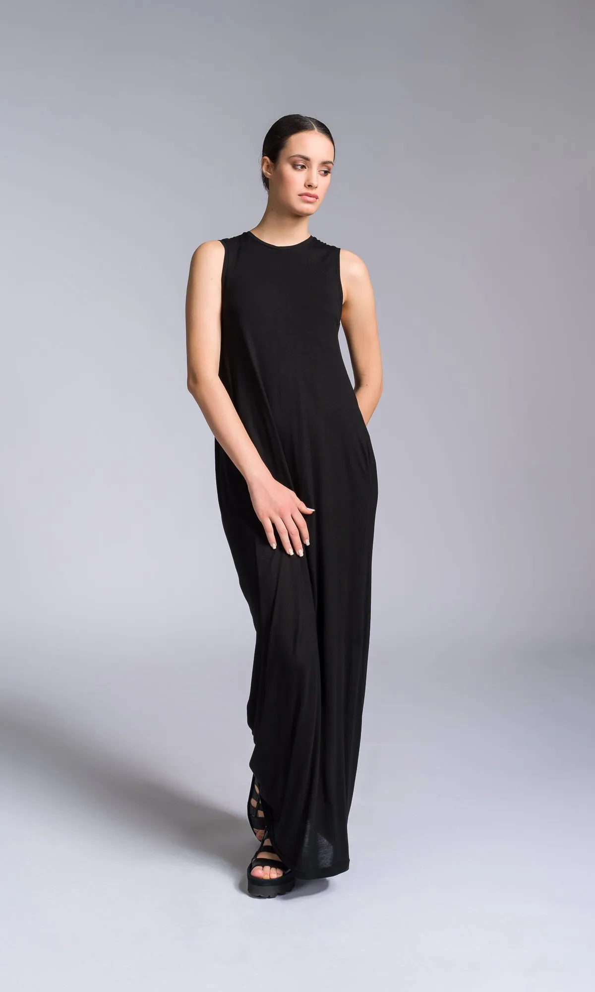 Jersey Column Dress with Folded Sides