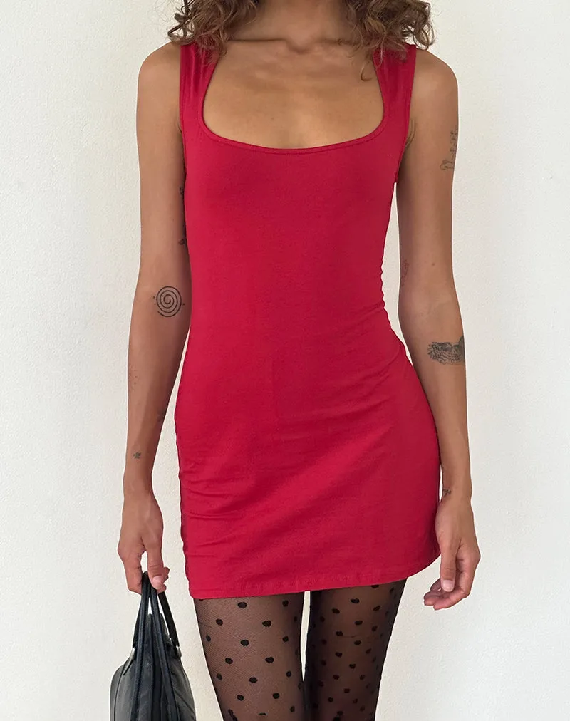 Jinsuen Bodycon Mini Dress in Adrenaline Red