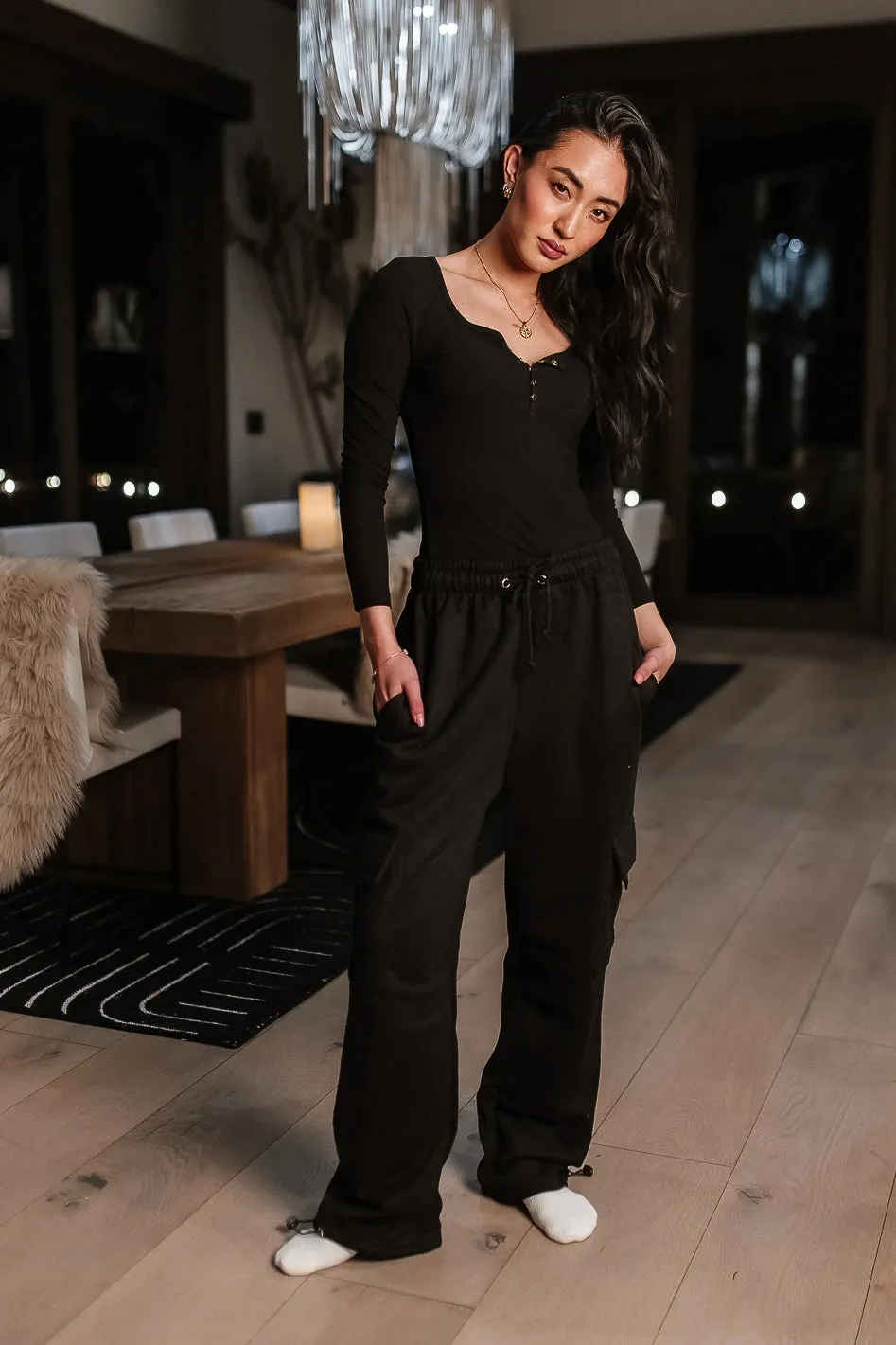 Joanna Cargo Sweatpants in Black - FINAL SALE