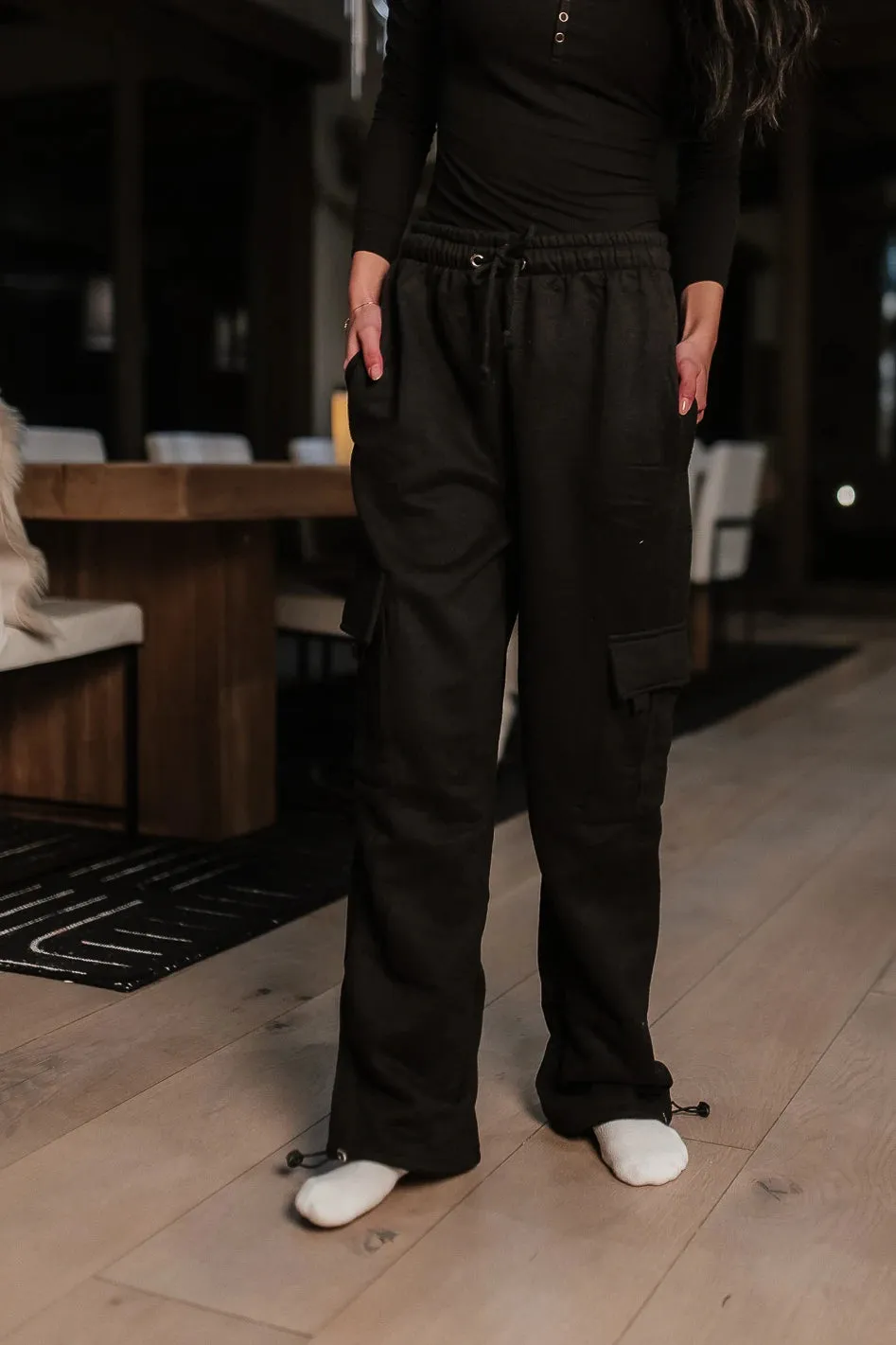 Joanna Cargo Sweatpants in Black - FINAL SALE