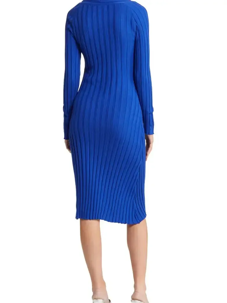 Juliette Electric Blue Twist Sweater Dress