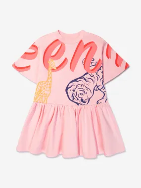 KENZO Girls Multi Iconic T-Shirt Dress in Pink