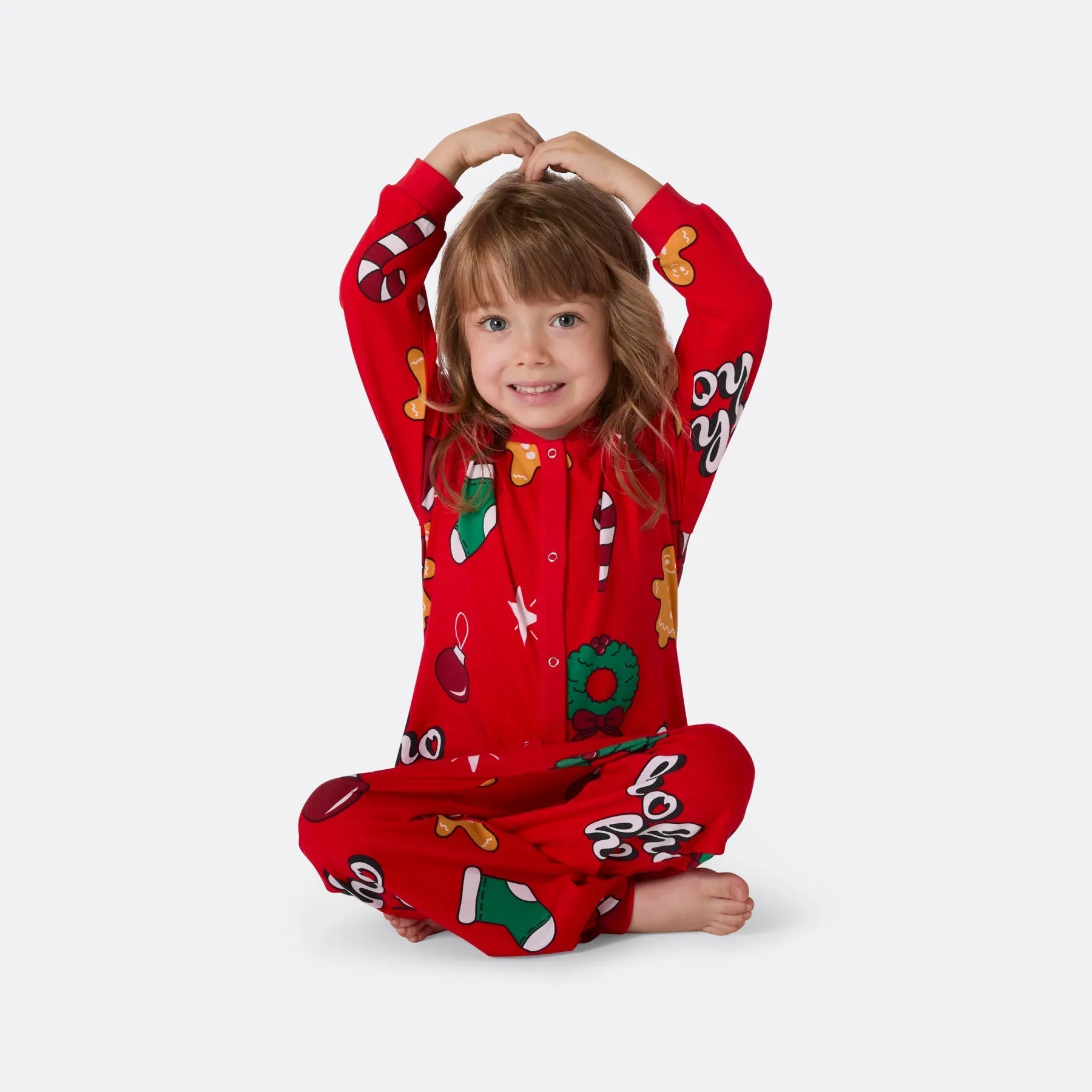 Kids' Red Hohoho Overall Christmas Pyjamas