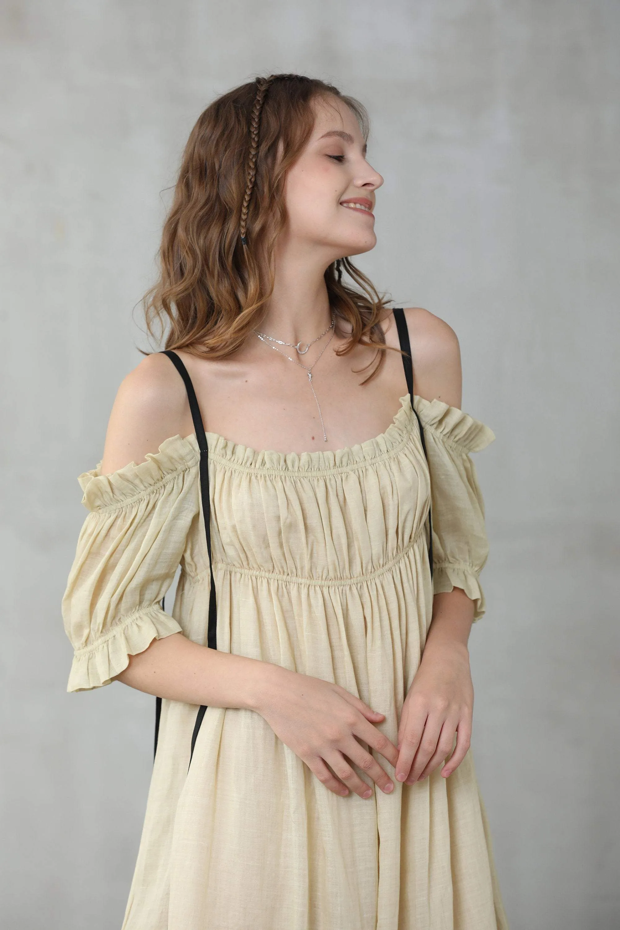 La Luna 11 | old lace linen dress