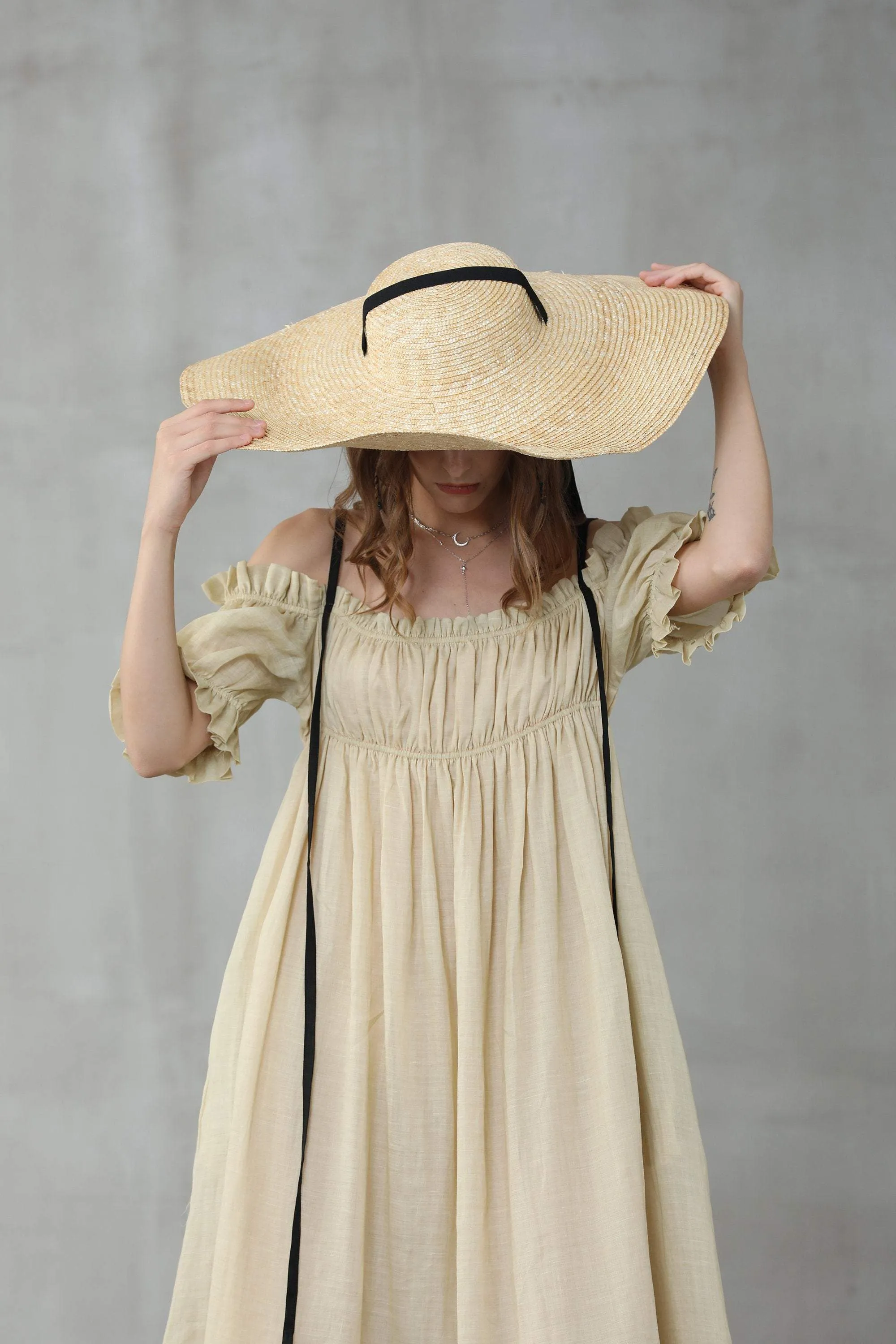 La Luna 11 | old lace linen dress