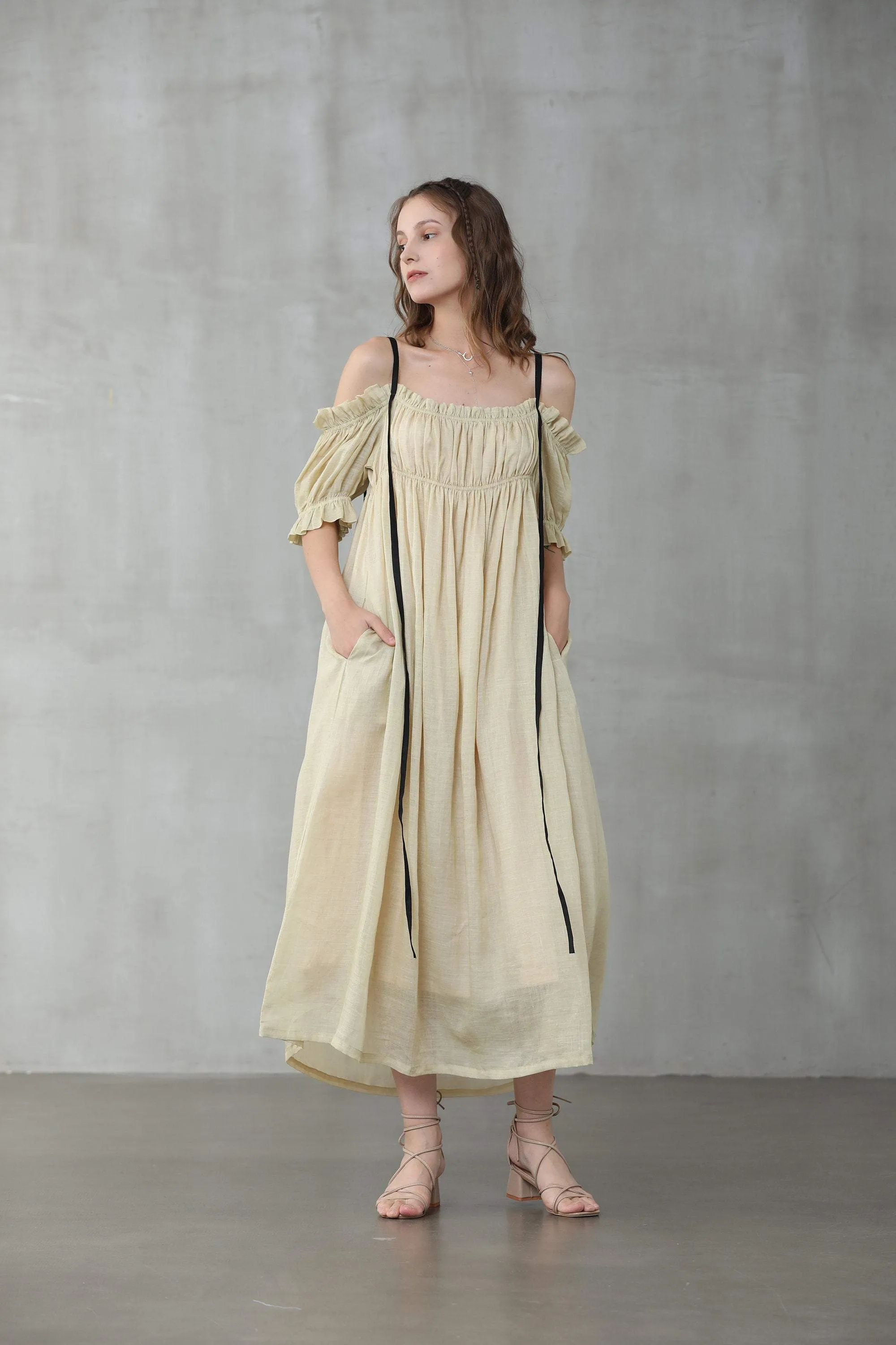 La Luna 11 | old lace linen dress