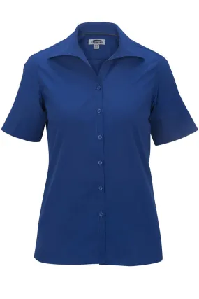 Ladies' Short Sleeve Poplin - Royal Blue