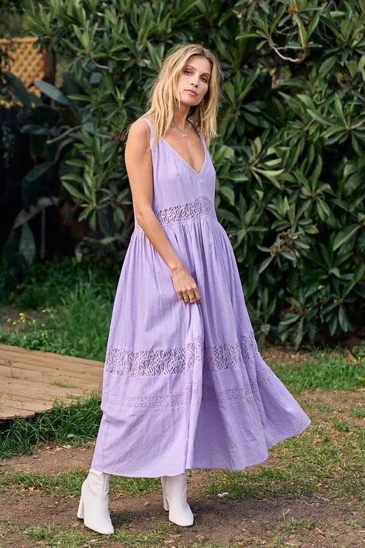 Lavender Lace Maxi Dress