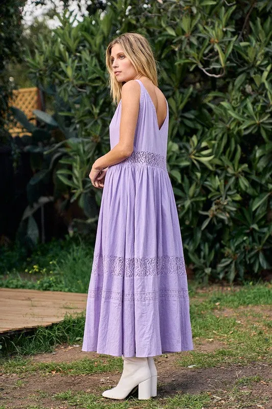 Lavender Lace Maxi Dress