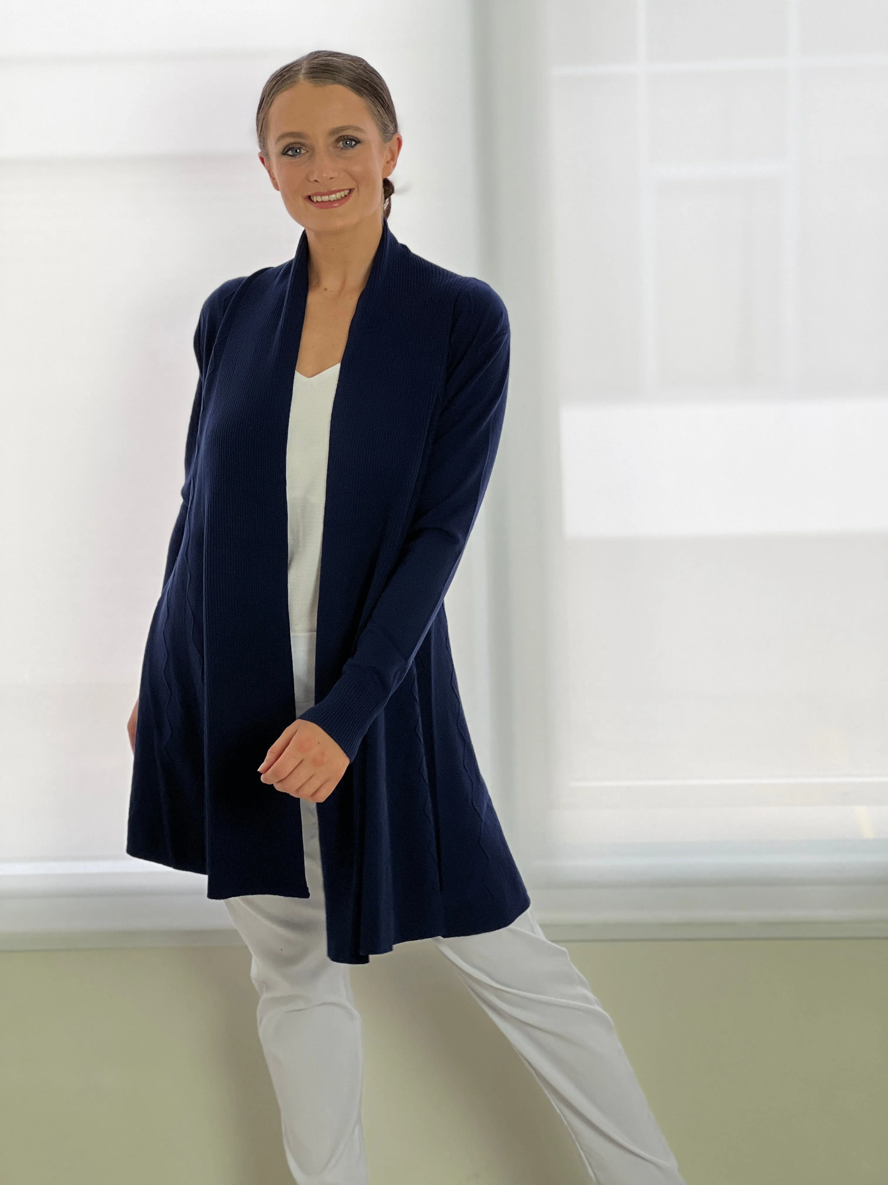 Leo Navy Knit Cardigan