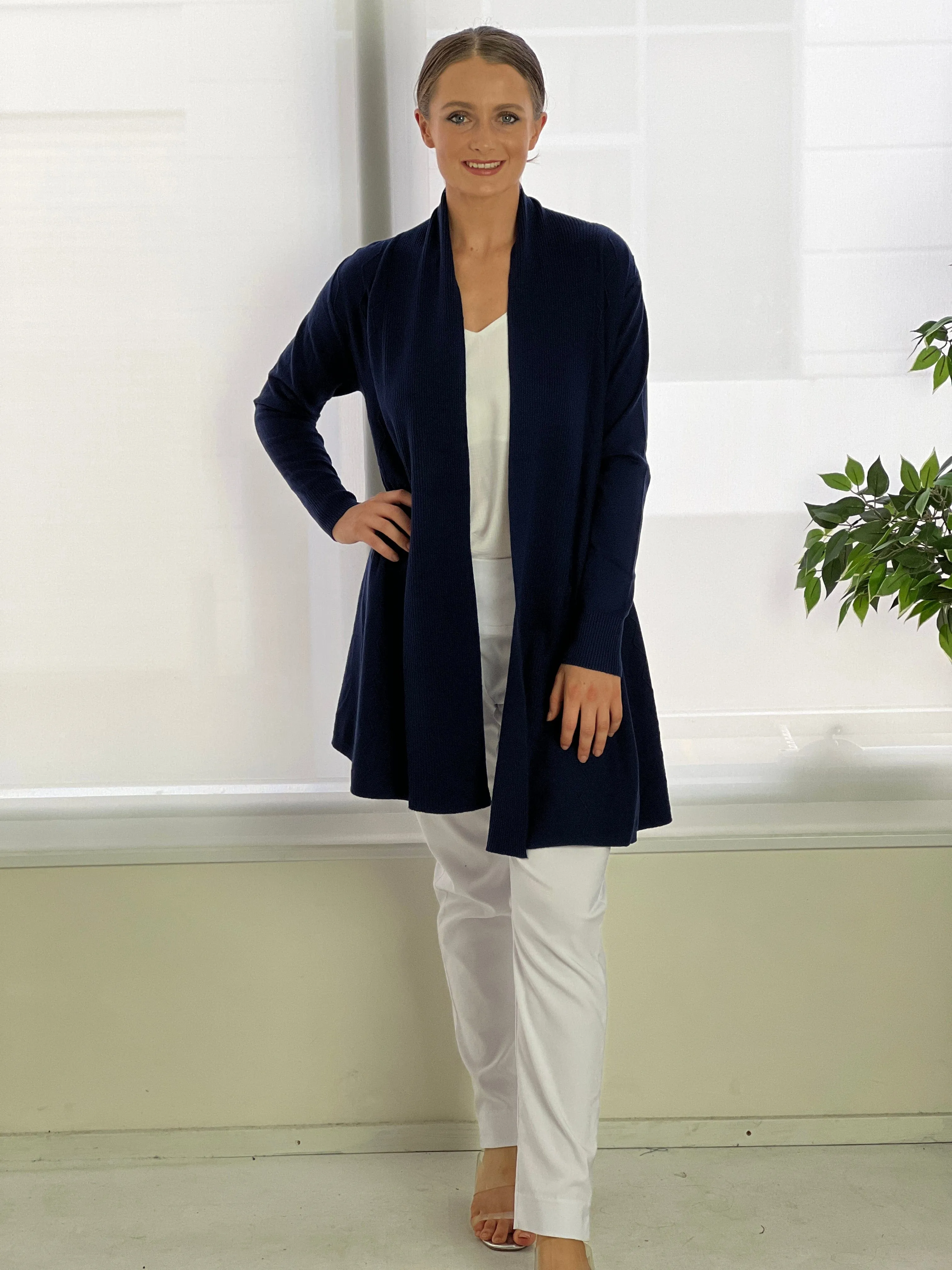 Leo Navy Knit Cardigan