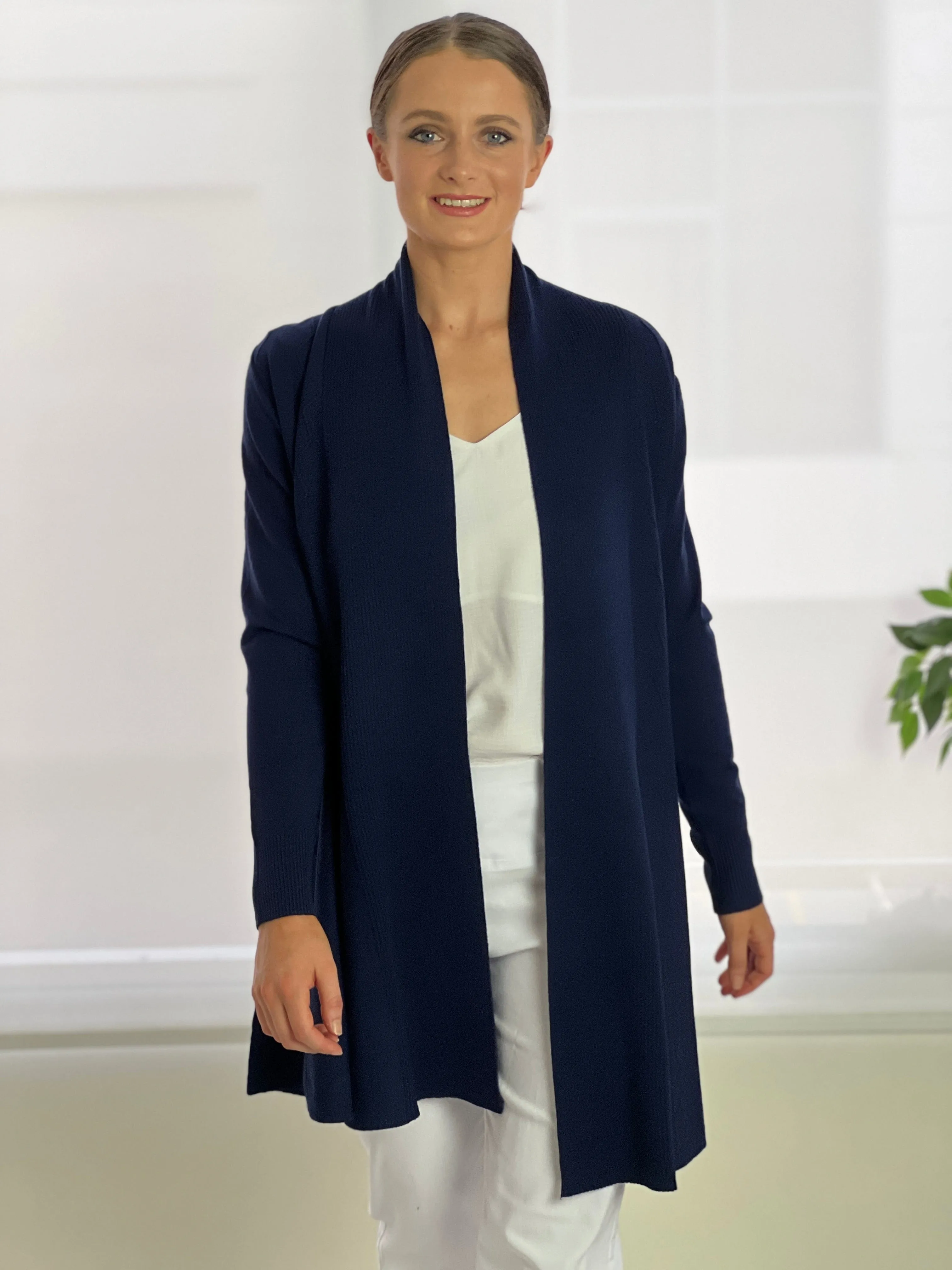 Leo Navy Knit Cardigan