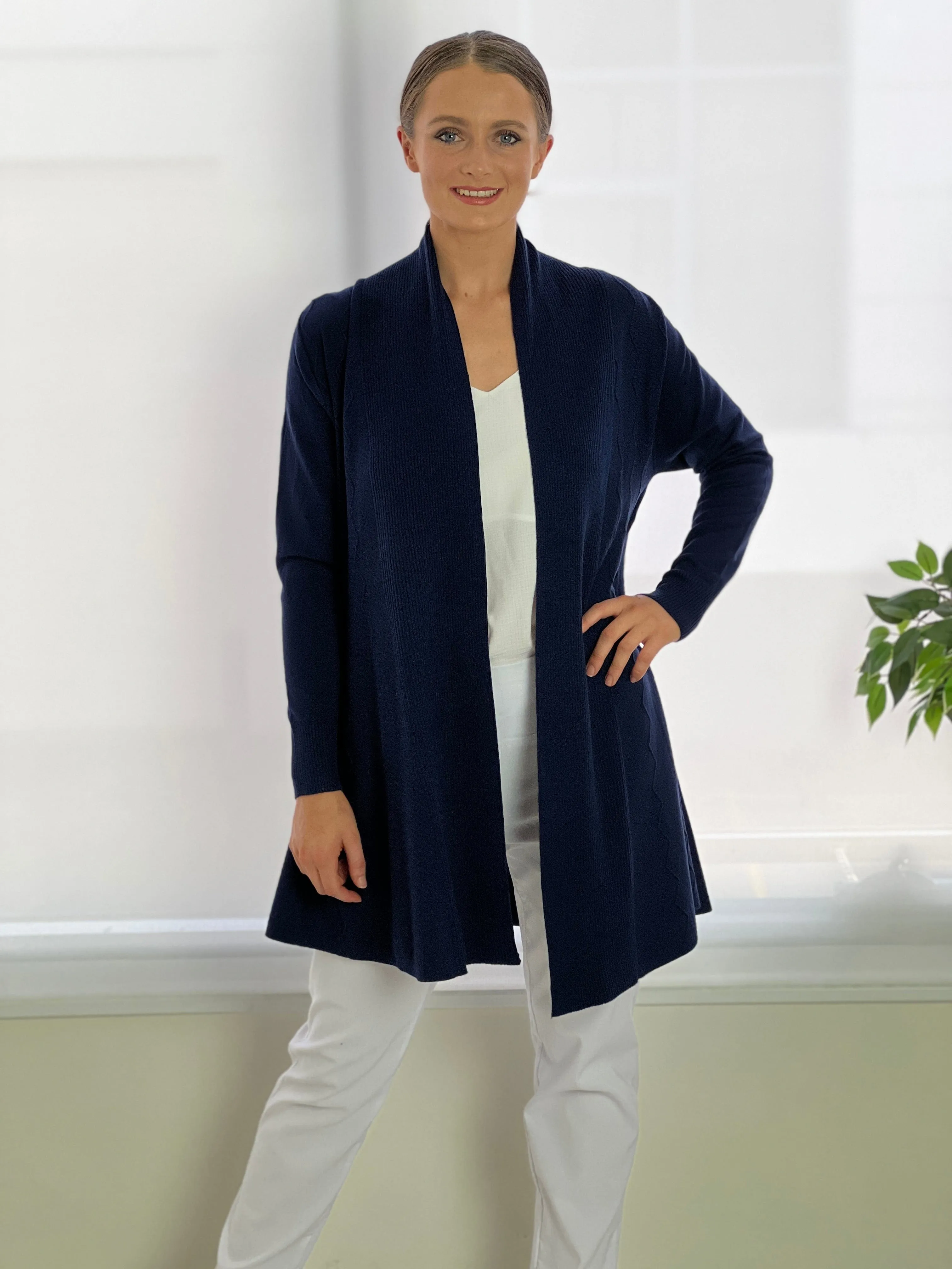 Leo Navy Knit Cardigan