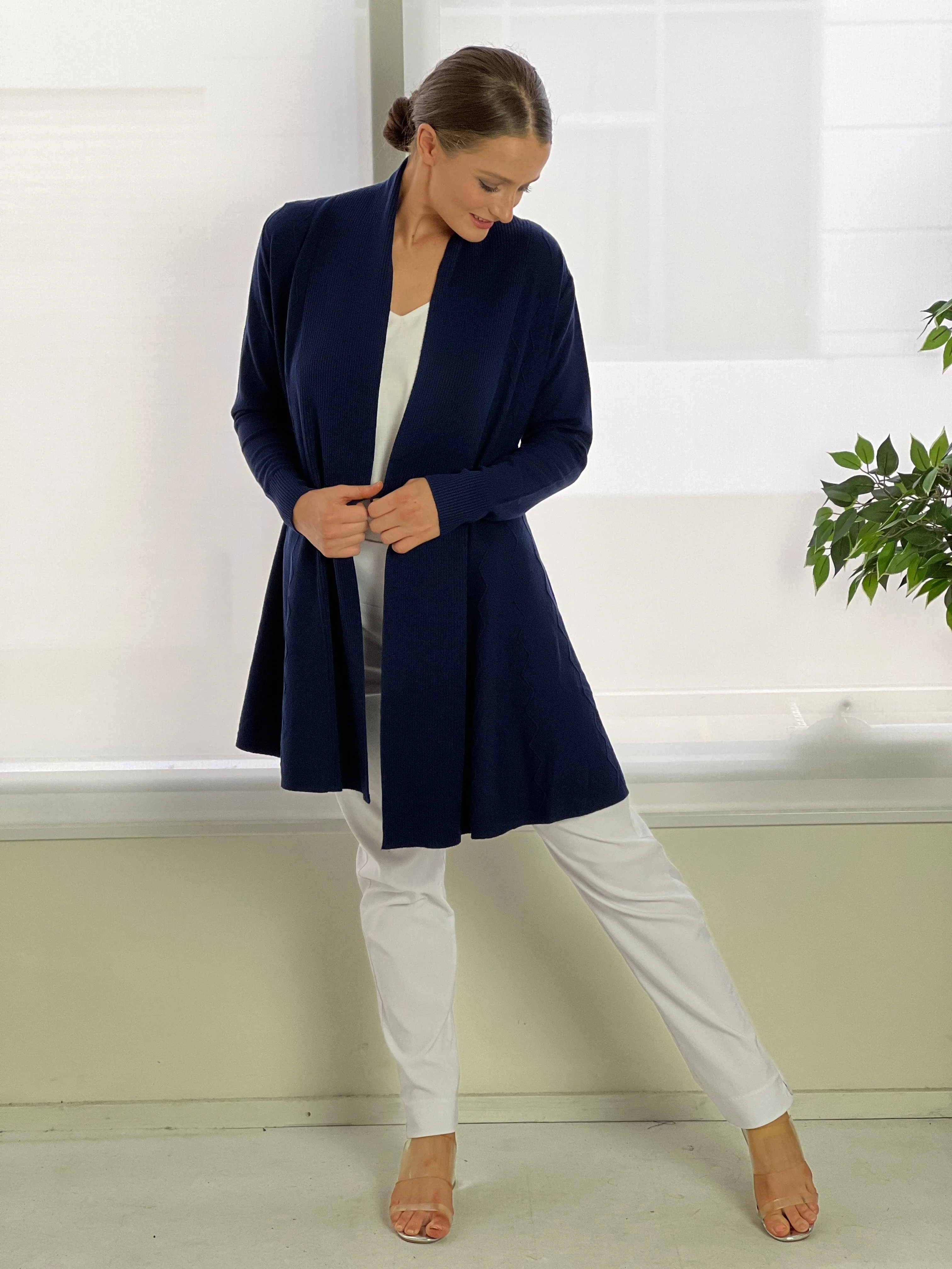 Leo Navy Knit Cardigan