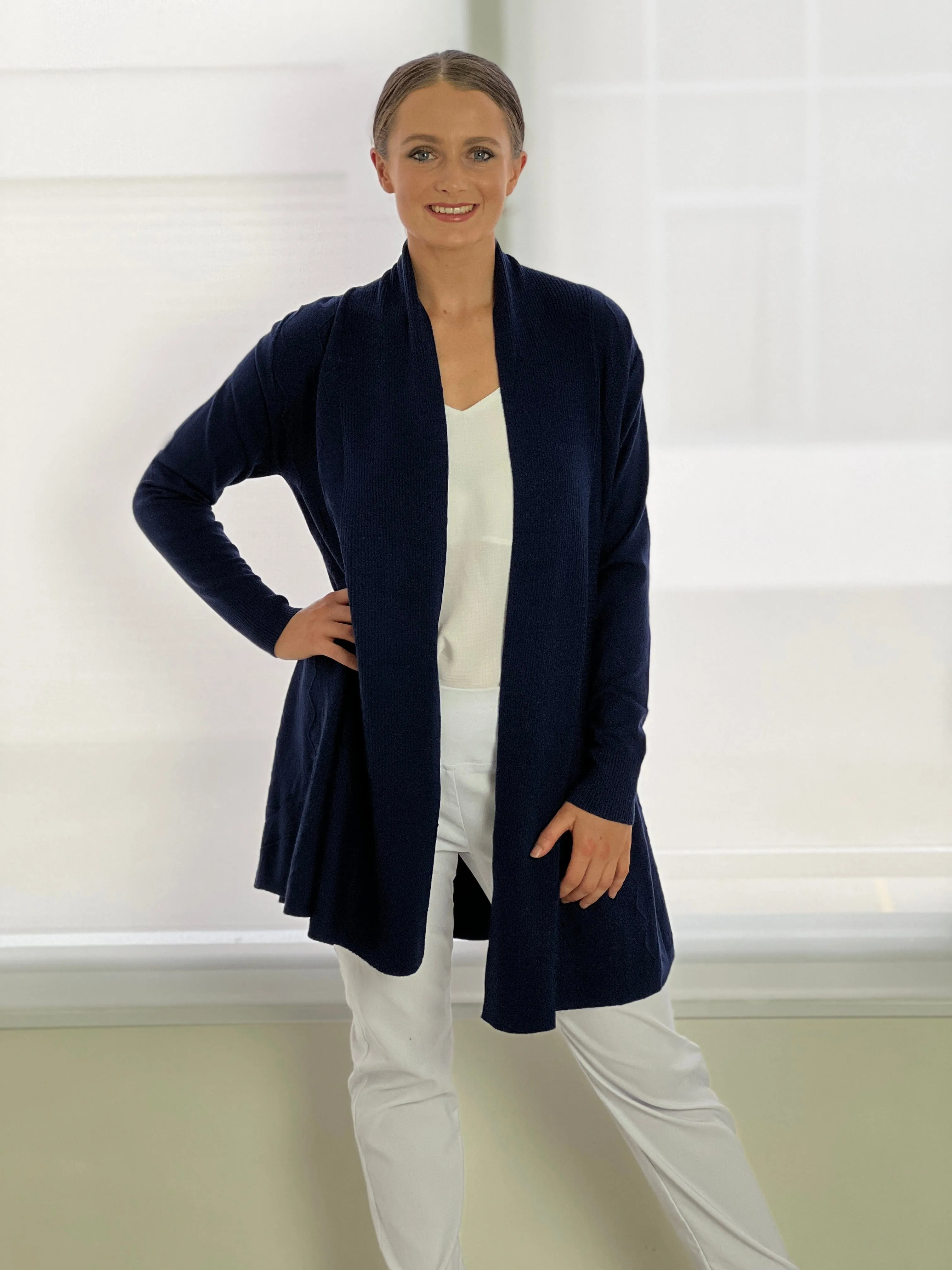 Leo Navy Knit Cardigan