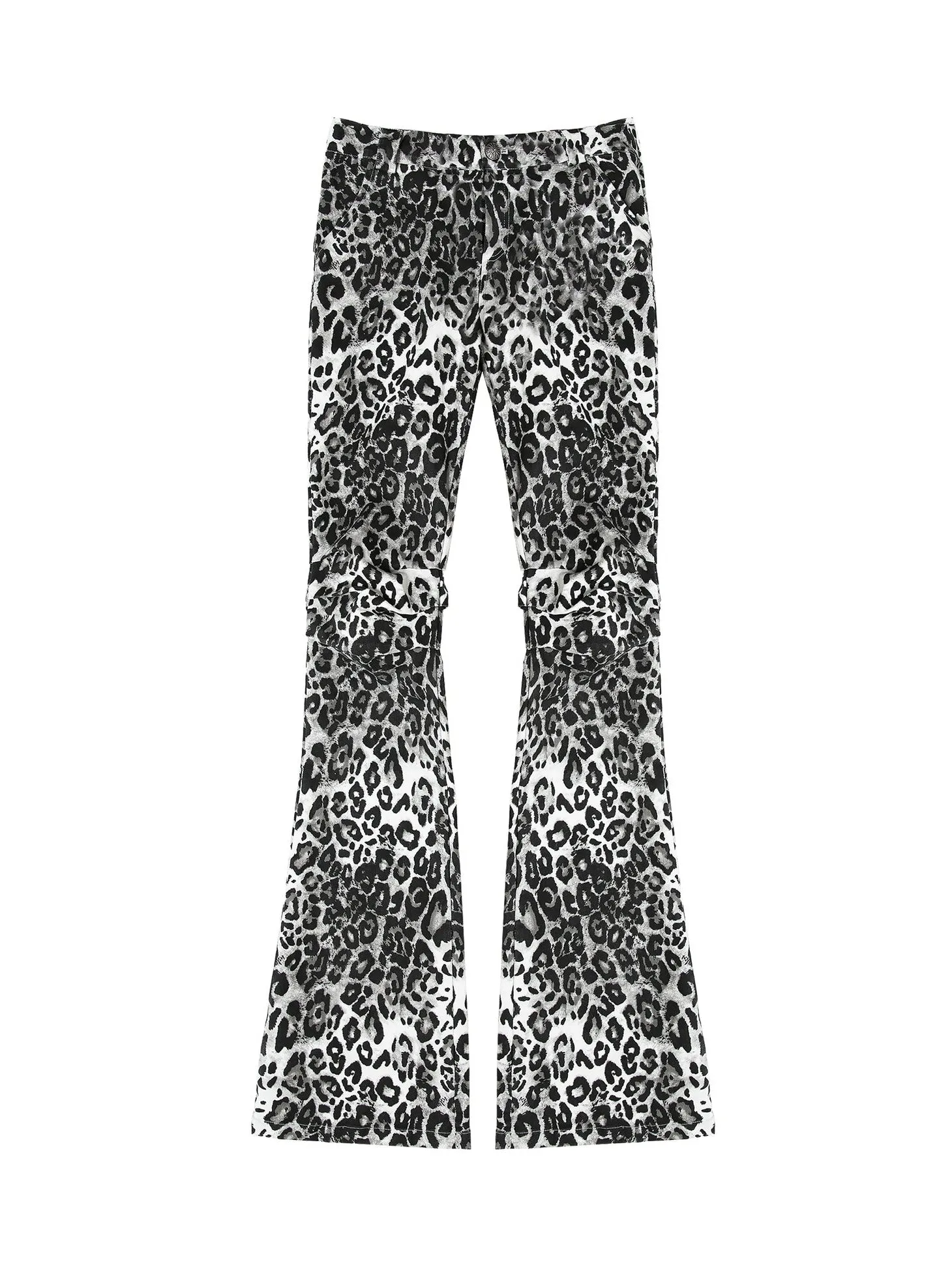 Leopard Print Slimming Flared Trousers