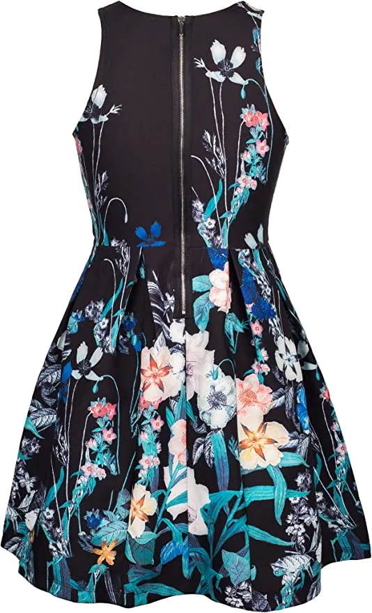 Little I Big Girls Statement Floral Skater Dress