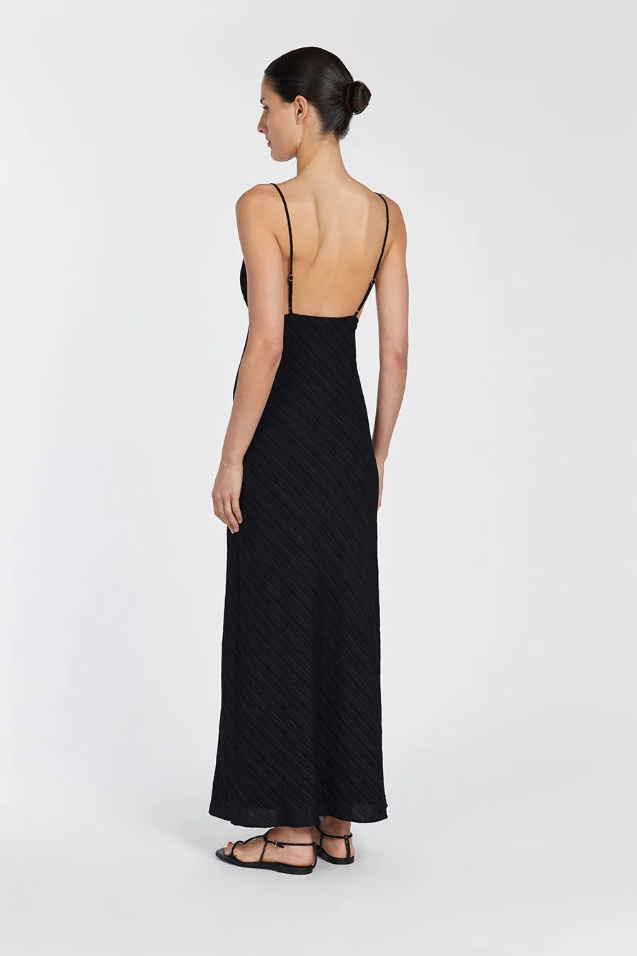 LOZ BLACK SLIP MIDI DRESS